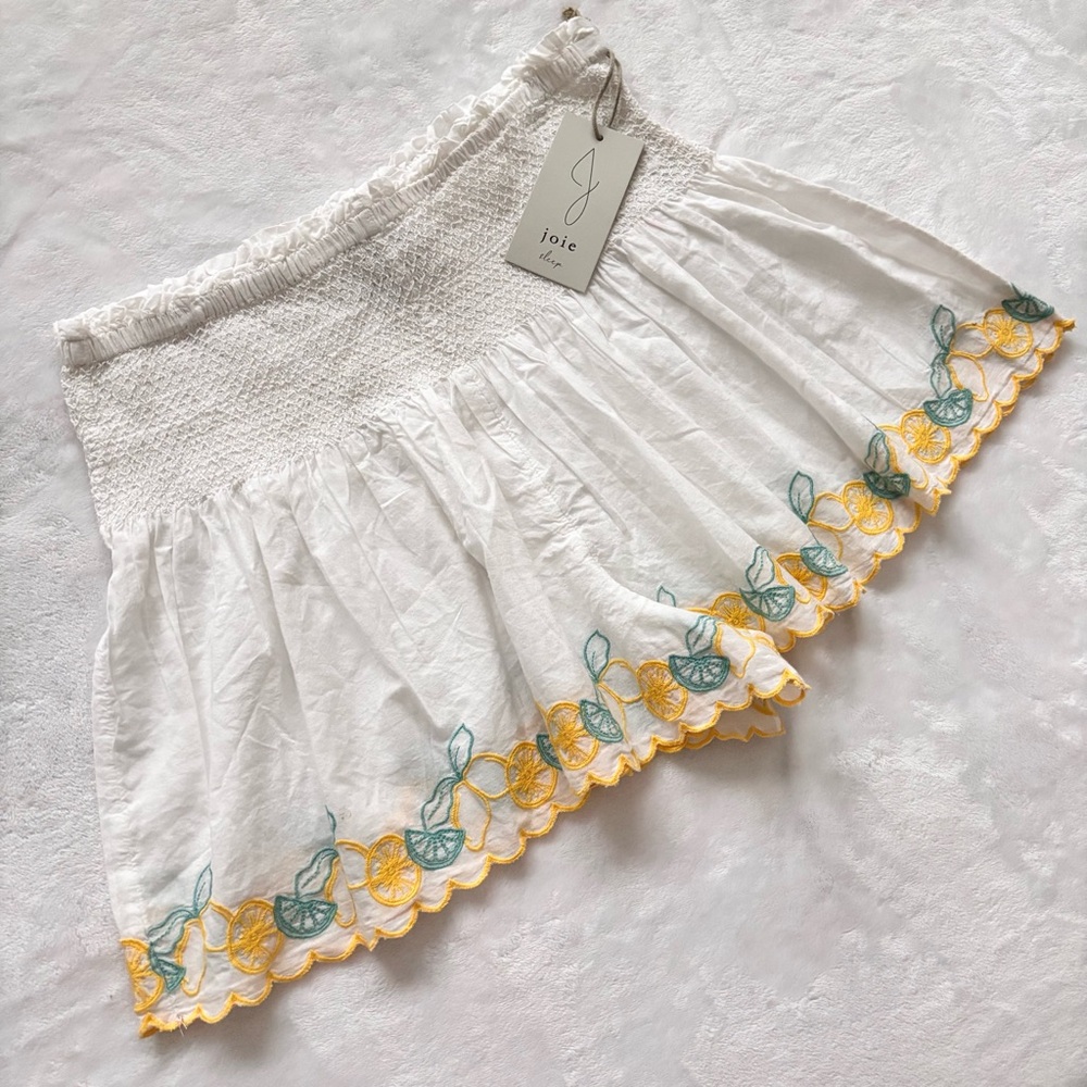 JOIE Smocked Lemon Embroidered Lounge Beach Shorts--NWT--M - Picture 5 of 12